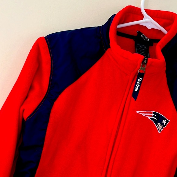 NFL REEBOK Patriots Red Fleece Full Zip Jacket Size S - Picture 3 of 9